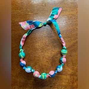 Pastel Fabric covered Bead Necklace